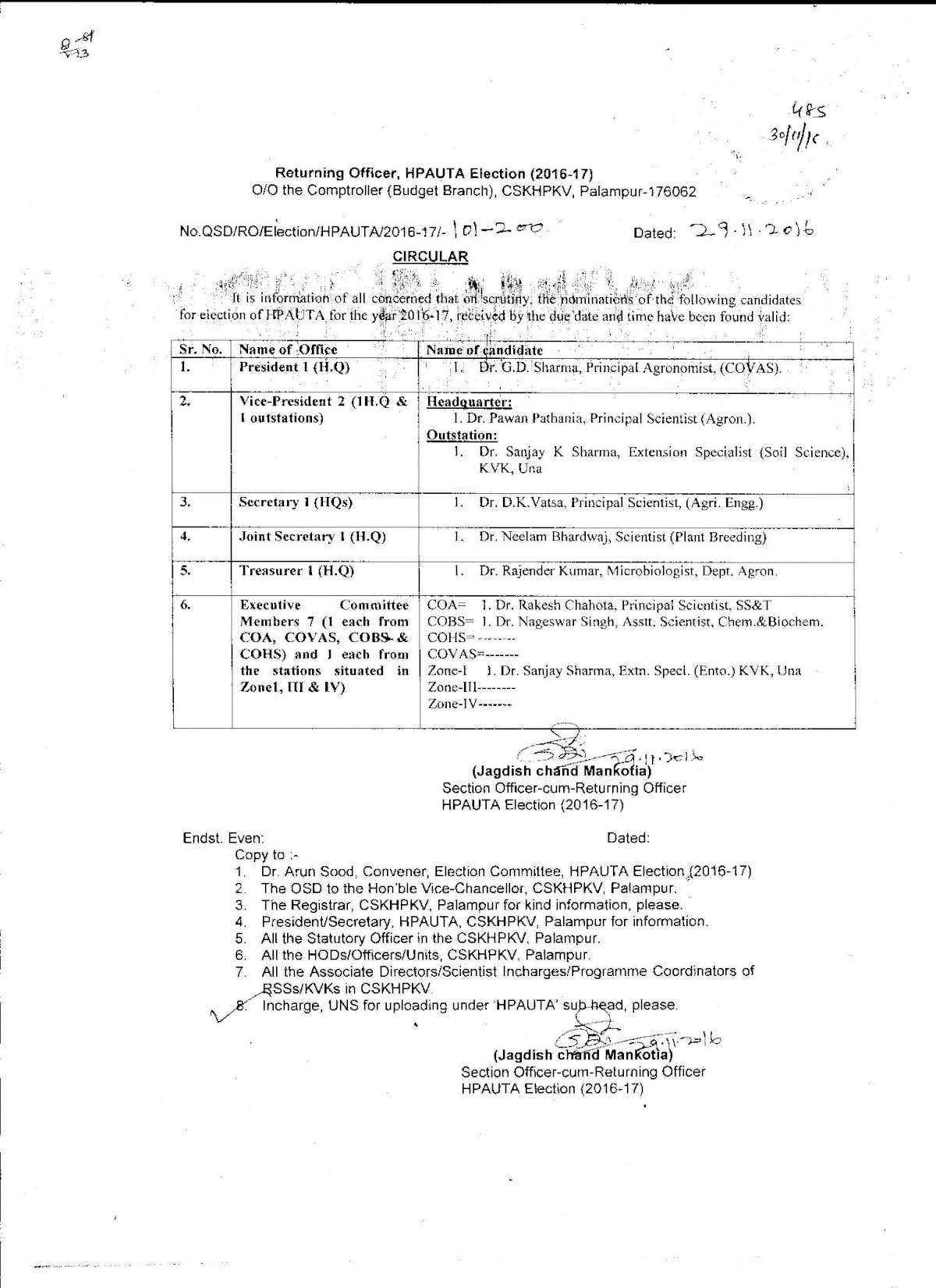 Himachal Pradesh Agricultural University Teachers Association (HPAUTA)